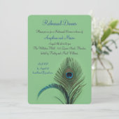 Invitation Dîner de répétition de paon élégant (vert) (Debout devant)