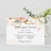 Invitation Dîner de répétition de papillon rose chic (Debout devant)