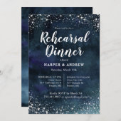 Invitation Dîner de répétition de Parties scintillant en arge (Devant / Derrière)
