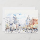 Invitation Dîner de répétition de paysage à l'aquarelle à Oma (Dos)