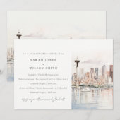 Invitation Dîner de répétition de paysage de Seattle, Washing (Devant / Derrière)