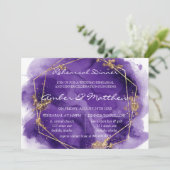 Invitation Dîner de répétition de peinture or violet Lavender (Debout devant)