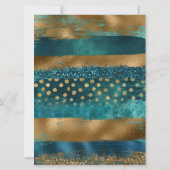 Invitation Dîner de répétition de pinceau or et turquoise (Dos)