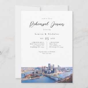 Invitation Dîner de répétition de Pittsburgh Cityscape Invita