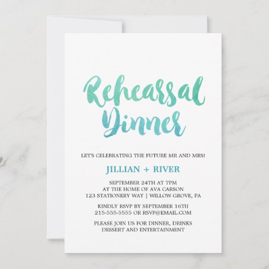 Invitation Dîner de répétition de plage (Devant)