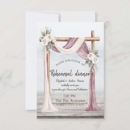 Invitation Dîner De Répétition De Plage (Devant)