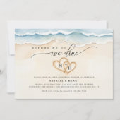 Invitation Dîner de répétition de plage Aquarelle Océan (Devant)