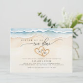 Invitation Dîner de répétition de plage Aquarelle Océan (Debout devant)
