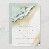 Invitation Dîner de répétition de plage de sable des vagues d (Devant / Derrière)