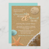 Invitation Dîner de répétition de plage de sable et de coquil (Devant / Derrière)