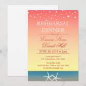 Invitation Dîner de répétition de plage d'été rose tropical (Devant / Derrière)
