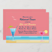 Invitation Dîner de répétition de plage tropical (Devant / Derrière)