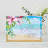 Invitation Dîner de répétition de plage tropicale (Debout devant)