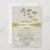 Invitation Dîner de répétition de plage tropicale doré (Devant)