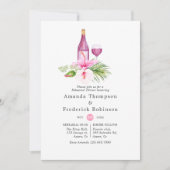 Invitation Dîner de répétition de plage tropicale rose Dégust (Devant)