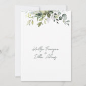 Invitation Dîner de répétition de plantes Eucalyptus Invitati (Dos)