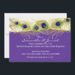 Invitation Dîner de répétition de plumes de Peacock de Swirl<br><div class="desc">PALETTE DE COULEUR : violet violet, blanc, crème, or, moutarde, bleu aqua, bleu royal, violet et vert. COLLECTION DE DESIGN : D'un côté, le titre "Dîner de répétition" avec la date du dîner du parent du marié. C'est un ensemble de faire-part de mariage très simple, tendance et chic, de style...</div>