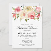 Invitation Dîner de répétition de printemps d'aquarelle (Devant)