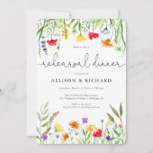 Invitation Dîner de répétition de printemps fleur sauvage col (Devant)