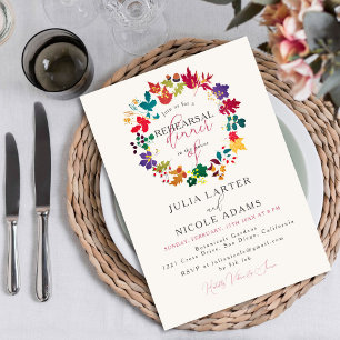 Invitation Dîner de répétition de printemps Moutarde Violette