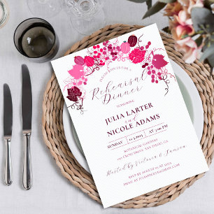 Invitation Dîner de répétition de raisins de baies sucrées fl