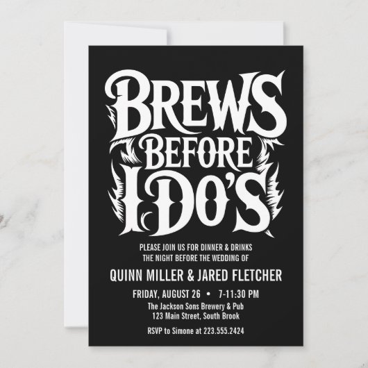 Invitation Dîner de répétition de Rock N Roll (Devant)