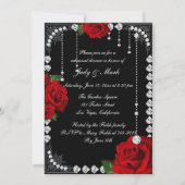 Invitation Dîner De Répétition De Roses Et Diamants Rouges Ro (Devant)