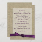 Invitation Dîner de répétition de ruban violet (Devant / Derrière)