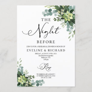 Invitation Dîner de répétition de saumons floraux verdoyants