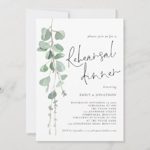 Invitation Dîner de répétition de scénario de eucalyptus mode