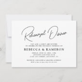 Invitation Dîner de répétition de script budget blanc (Devant)