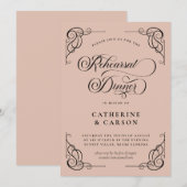 Invitation Dîner de répétition de script de calligraphie beig (Devant / Derrière)