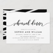 Invitation Dîner de répétition de script de relaxation noir e (Devant / Derrière)