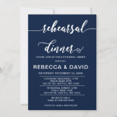 Invitation Dîner de répétition de script élégant de la Marine (Devant)