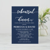 Invitation Dîner de répétition de script élégant de la Marine (Debout devant)