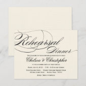 Invitation Dîner de répétition de script élégant - Noir (Devant / Derrière)