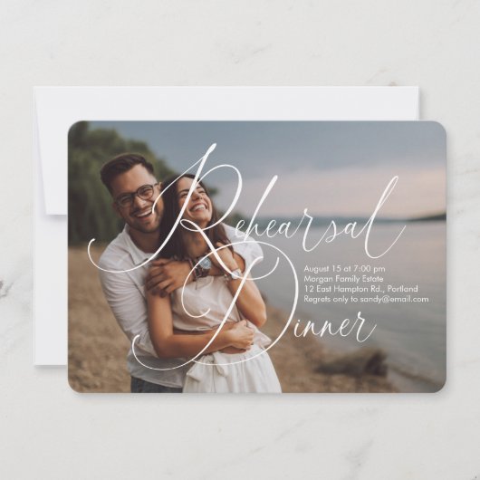Invitation Dîner de répétition de script moderne (Devant)