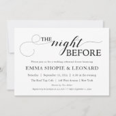 Invitation Dîner de répétition de script photo sur le dos Inv (Devant)