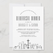 Invitation Dîner de répétition de Seattle | City Skyline Invi (Devant)