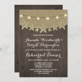 Invitation Dîner de répétition de Starfish Burlap Beach Invit (Devant / Derrière)