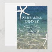 Invitation Dîner de répétition de Starfish de la plage tropic (Devant / Derrière)