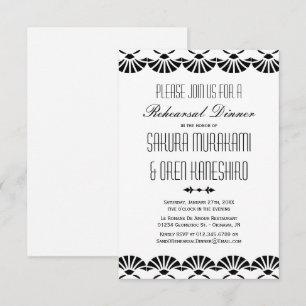 Invitation Dîner de répétition de style Art déco oriental bla