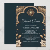 Invitation Dîner de répétition de style indien hindi henna Me (Devant / Derrière)