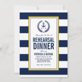 Invitation Dîner de répétition de style nautique (Devant)