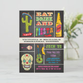 Invitation Dîner de répétition de tableau noir Fiesta mexicai (Debout devant)