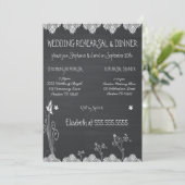 Invitation Dîner de répétition de tableau noir rustique (Debout devant)