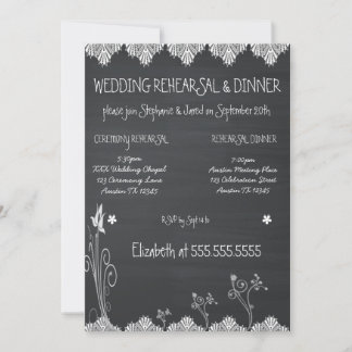 Invitation Dîner de répétition de tableau noir rustique