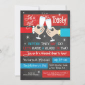 Invitation Dîner de répétition de toast de Champagne Retro Ch (Devant)