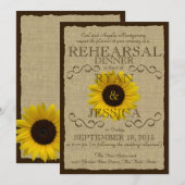 Invitation Dîner de répétition de tournesol (Devant / Derrière)