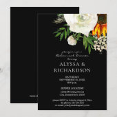 Invitation Dîner de répétition de tournesol et de fleurs blan (Devant / Derrière)